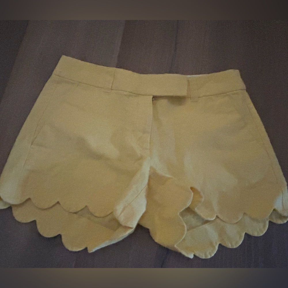 J. Crew Factory Women’s Scalloped Yellow Shorts